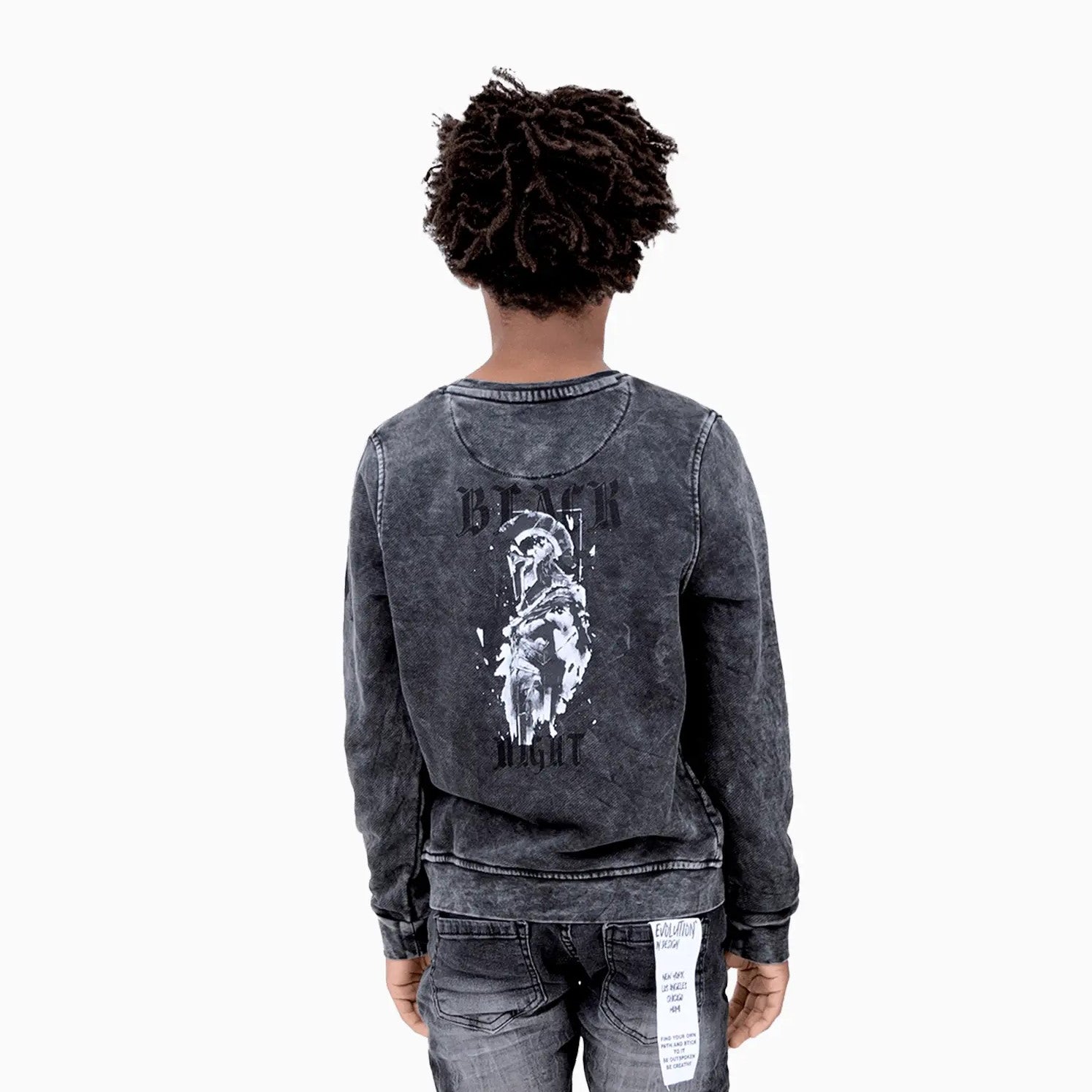 Kid's Black Night Crew Neck Sweatshirt