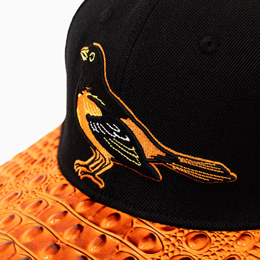Baltimore Orioles MLB Leather Visor Snapback Hat