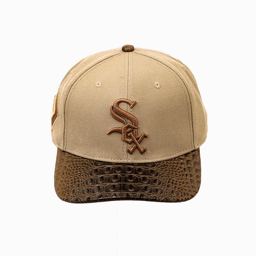 Chicago White Sox MLB Leather Visor Wool Snapback Hat